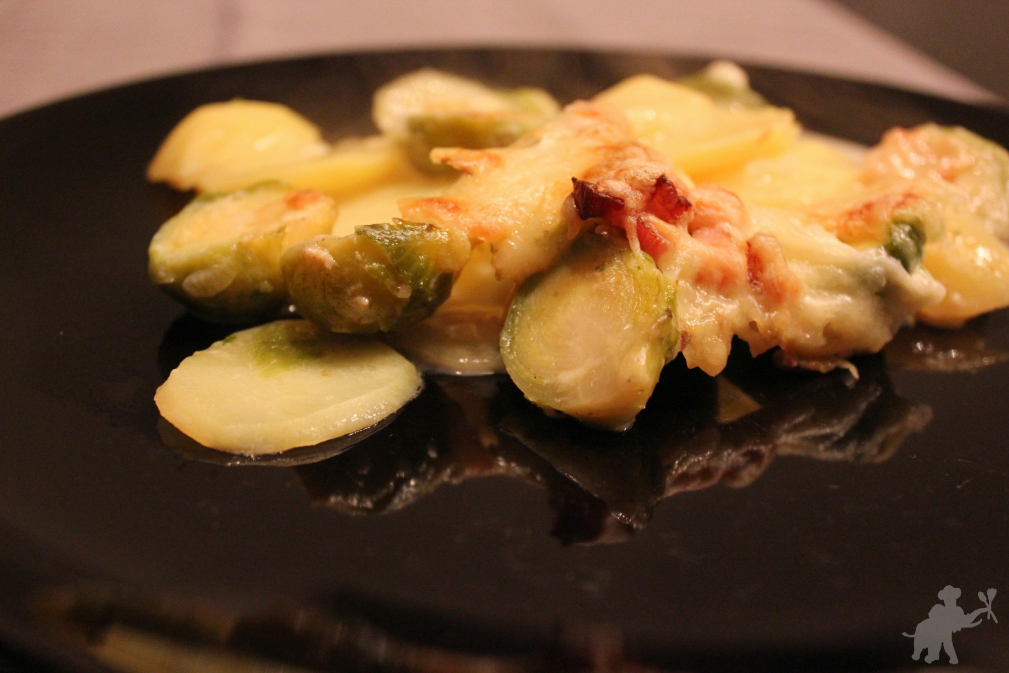 Brussels sprout and potato gratin 2