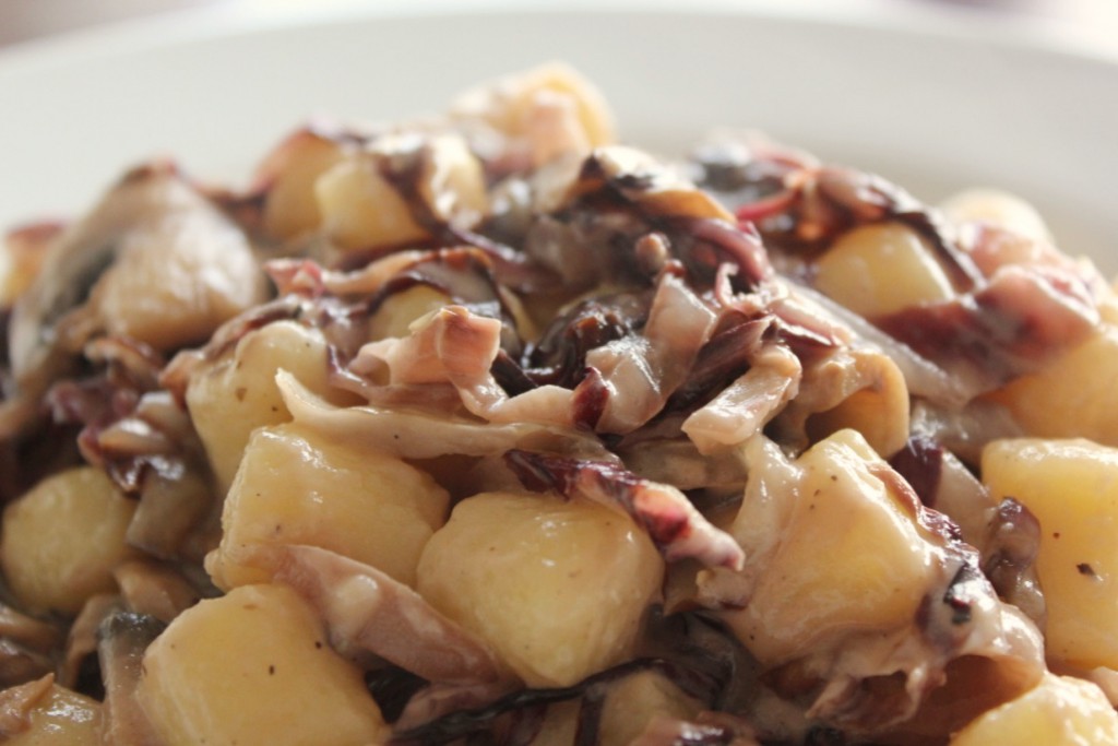 Gnocchi with radicchio and mushrooms - Gourmet Elephant